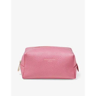 Aspinal Of London Candy Pink London Medium Pebble-embossed Leather Makeup Bag