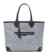 Aspinal Of London Womens Vy Resort Canvas And Leather Tote Bag In Navy