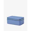 Aspinal Of London Branded Medium Leather Jewellery Case In Capri Blue