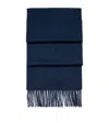 Aspinal Of London Womens Navy Tassel-embellished Cashmere Scarf In Blue