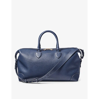 Aspinal Of London Caspianblue Logo-embossed Top-handle Leather Holdall
