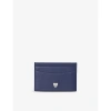 ASPINAL OF LONDON ASPINAL OF LONDON CASPIANBLUE SLIM LOGO-EMBOSSED LEATHER CREDIT CARD CASE