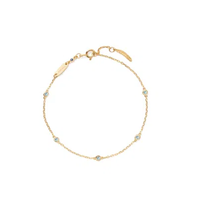 Aspinal Of London Celeste Swiss Blue Topaz Bracelet In Gold