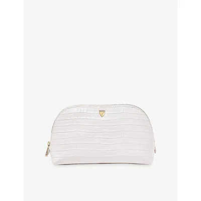 Aspinal Of London Classic Small Leather Cosmetic Case Chalk White