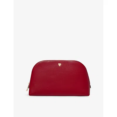 Aspinal Of London Cherry Classic Large Leather Cosmetic Case In Red