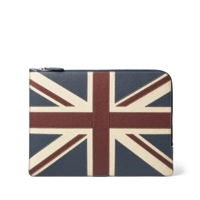 Aspinal Of London City Laptop Leather Folio Case In Blue