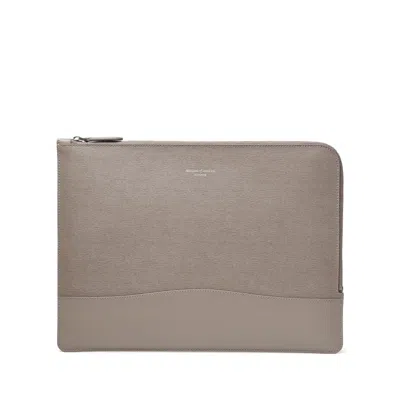 Aspinal Of London City Leather Folio Case In Gray