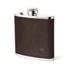 Aspinal Of London Classic 5oz Leather Hip Flask In Brown