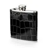 Aspinal Of London Classic 5oz Leather Hip Flask In Black