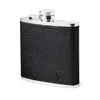 Aspinal Of London Classic 5oz Leather Hip Flask In Black