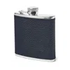 Aspinal Of London Classic 5oz Leather Hip Flask In Blue
