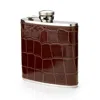 Aspinal Of London Classic 5oz Leather Hip Flask In Brown