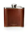 Aspinal Of London Contrast Stitching Hip Flask In Brown