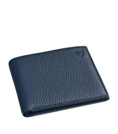 Aspinal Of London Classic Billfold Leather Wallet In Navy