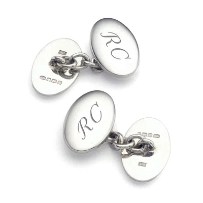 Aspinal Of London Classic Double Domed Sterling Silver Cufflinks