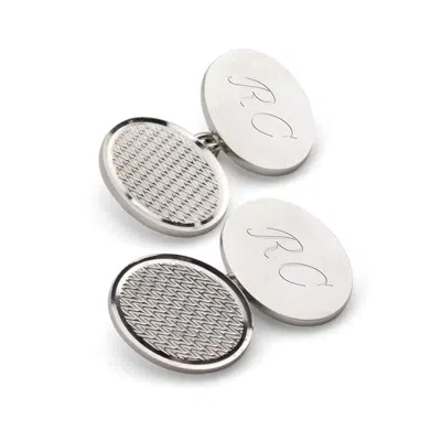 Aspinal Of London Classic Engine Turned Sterling Silver Cufflinks