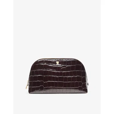Aspinal Of London Classic Large Leather Cosmetic Case In Amazonbrown