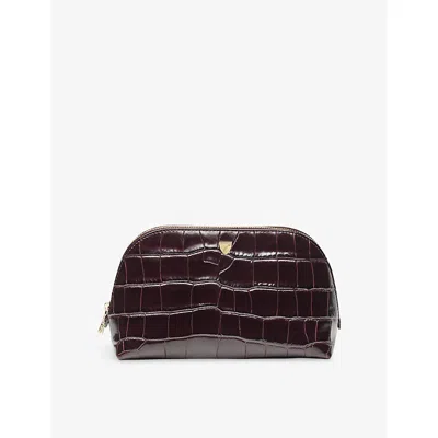 Aspinal Of London Classic Small Leather Cosmetic Case In Amazonbrown