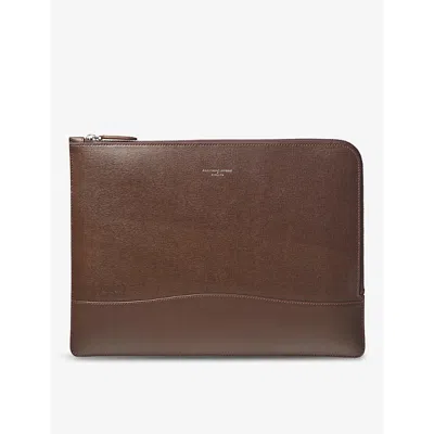 Aspinal Of London Coffee City Logo-embossed Leather Folio