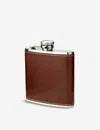 Aspinal Of London Cognac Classic Smooth Leather Hip Flask In Cognac