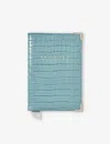 Aspinal Of London Cornflower Branded Croc-effect Leather Passport Cover In Cornflower