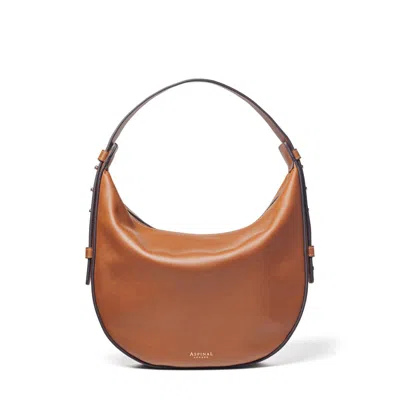 Aspinal Of London Crescent Hobo In Brown
