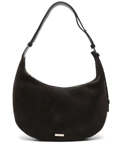 Aspinal Of London Crescent Slouchy Satchel In Brown