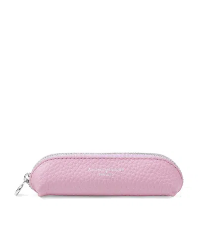 Aspinal Of London Croc-embossed Leather Baby Pen Case In Purple