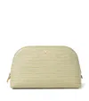 Aspinal Of London Croc-embossed Leather Classic Wash Bag In Green