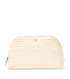 Aspinal Of London Croc-embossed Leather Classic Wash Bag In Neutral