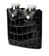 Aspinal Of London Black Double Hip Flask In Black
