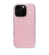 Aspinal Of London Croc-embossed Leather Iphone 16 Pro Case In Purple