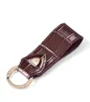 Aspinal Of London Croc-embossed Leather Loop Keyring In Brown