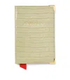 Aspinal Of London Croc-embossed Leather Passport Holder In Green