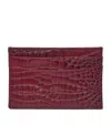 Aspinal Of London Croc-embossed Leather Slim Card Holder In Burgundy