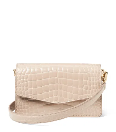 Aspinal Of London Croc-embossed Leather Eliza Clutch Bag In Neutral