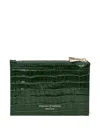 Aspinal Of London Crocodile-effect Cardholder In Green