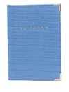 Aspinal Of London Crocodile-embossed Passport Cover In 蓝色