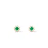 Aspinal Of London Debutante Emerald & Diamond Stud Earrings