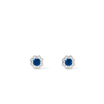Aspinal Of London Debutante Sapphire & Diamond Stud Earrings