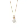 Aspinal Of London Diamond & Pearl Pendant Necklace In Gold