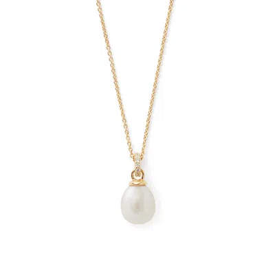 Aspinal Of London Diamond & Pearl Pendant Necklace In Gold
