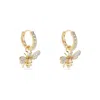 Aspinal Of London Diamond Bee Charm Earrings In Gold