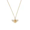 Aspinal Of London Diamond Bee Pendant Necklace In Gold