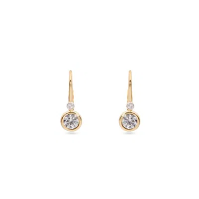 Aspinal Of London Diamond Earrings With White Sapphire In Gold