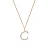 Aspinal Of London Diamond Initial Necklace In Black