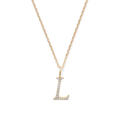 Aspinal Of London Diamond Initial Necklace In Gold
