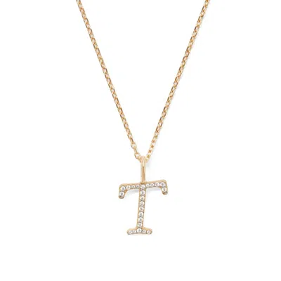 Aspinal Of London Diamond Initial Necklace In Gold