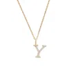 Aspinal Of London Diamond Initial Necklace In Gold