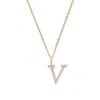 Aspinal Of London Diamond Initial Necklace In Gold